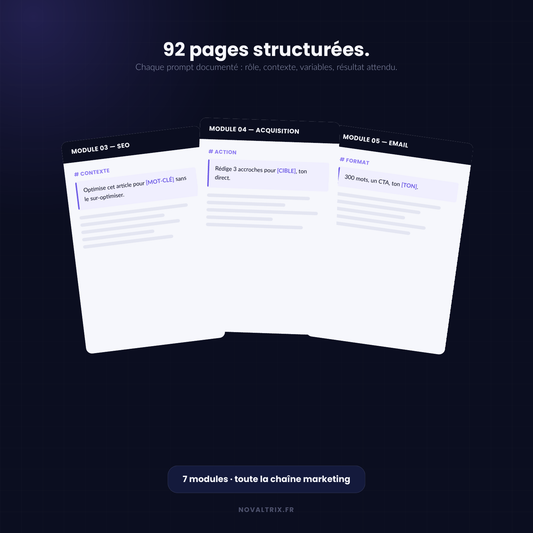 NOVALTRIX — El sistema de IA para freelancers y consultores de marketing (43 prompts, 8 frameworks, 5 workflows)